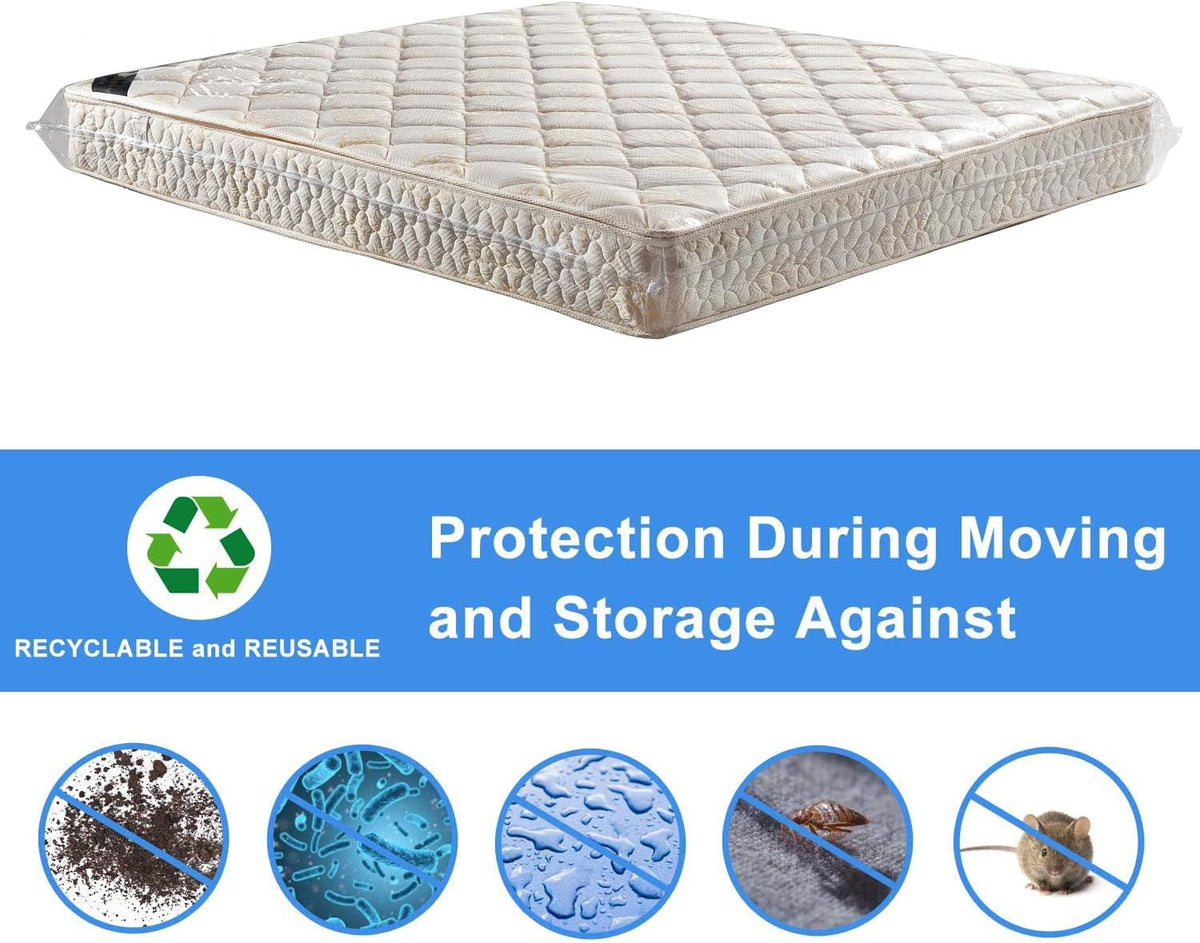 2 Packs Queen or California King Mattress Bag 4 mil Polyethylene Y466621