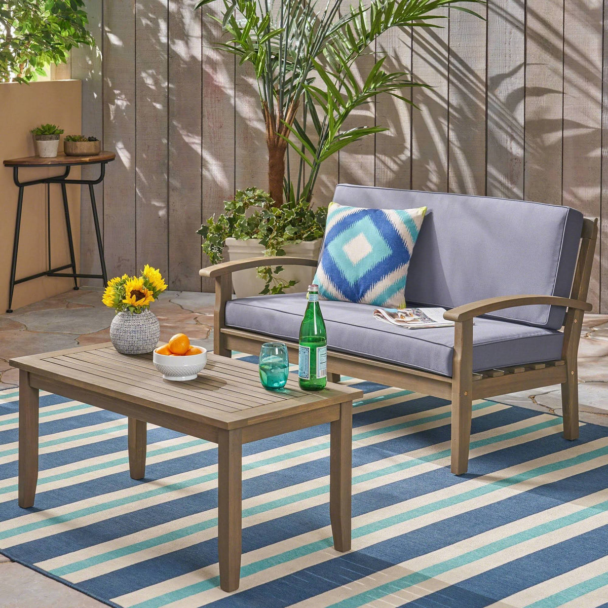 Acacia Loveseat and Coffee Table Set W1413