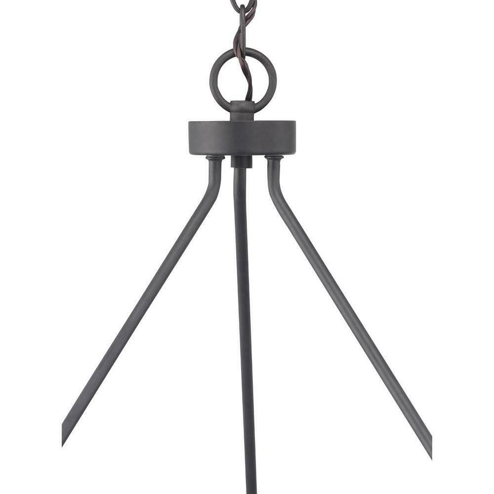 15-Light Graphite Chandelier with Clear Seeded Glass J55505
