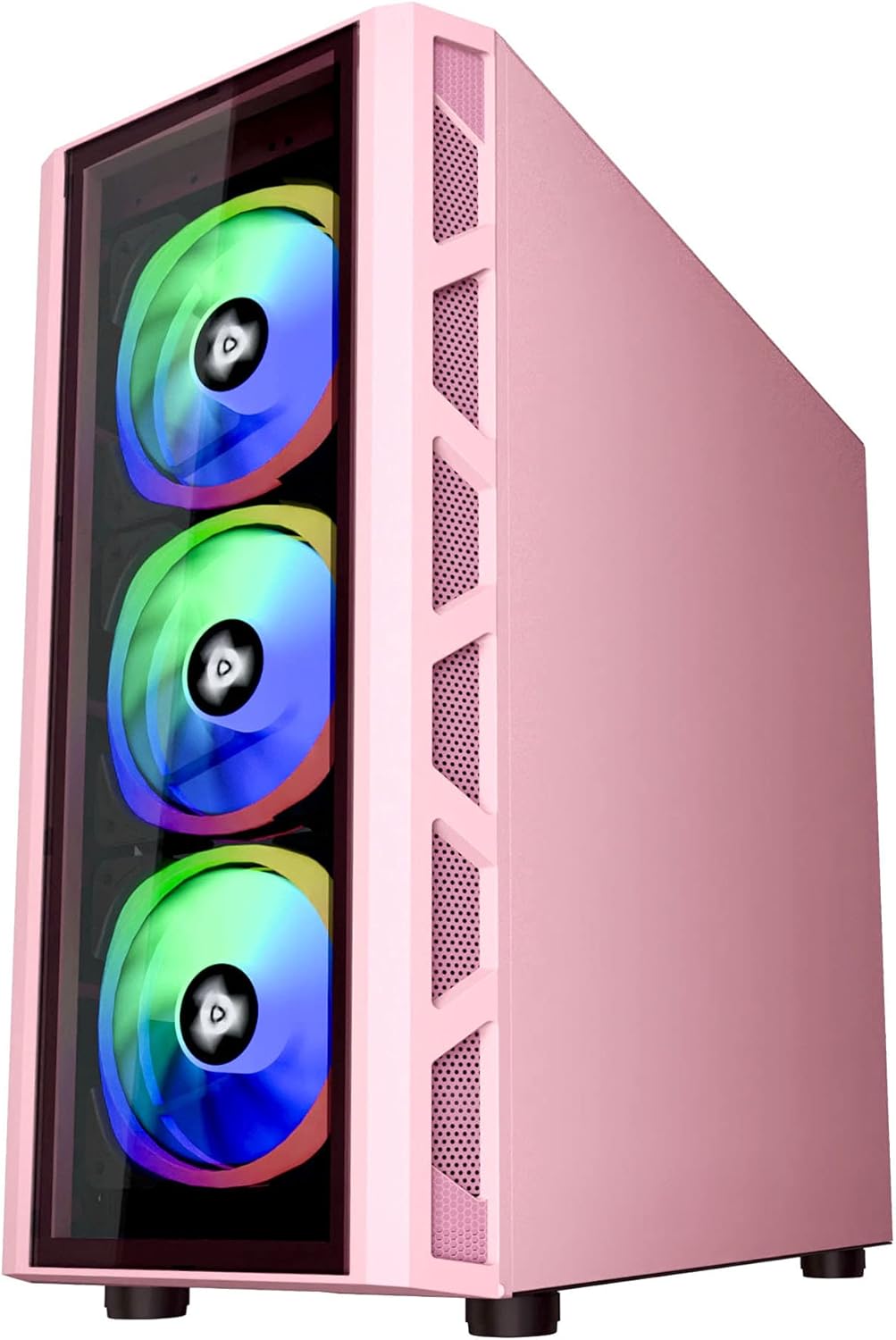 Mid Tower Gaming Case with Tempered Glass Panels and 4 RGB Fans E60462