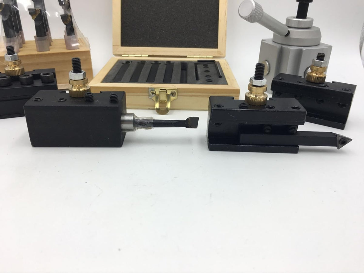 Quick Change Tool Post Holder Set with Boring Bar and Carbide Inserts B68229