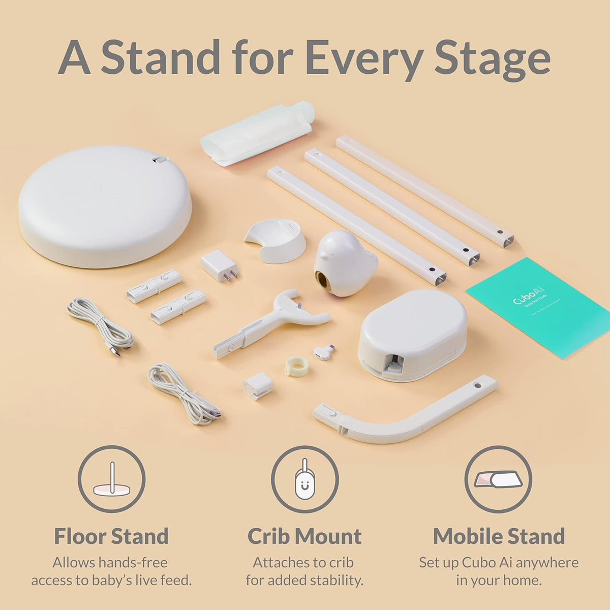 Smart Baby Monitor and 3-Stand Set 1080p HD Night Vision Two-Way Audio U979