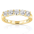 4/5 Carat Round Brilliant Moissanite Wedding Band in 14K Yellow Gold X8402