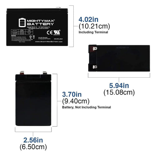 12V 9AH Replacement Battery N390
