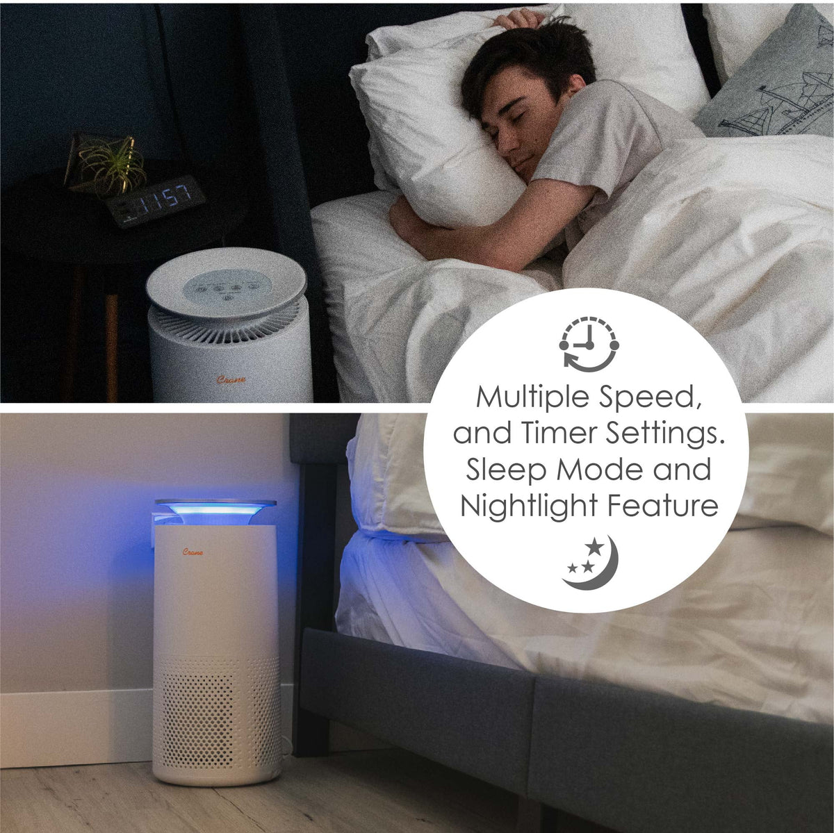 White True HEPA Tower Air Purifier with UV Light G739
