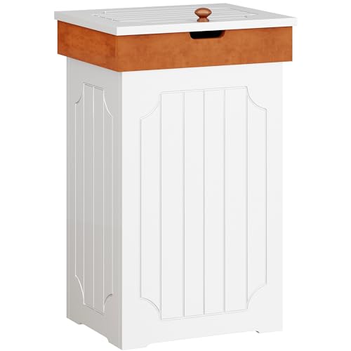 Black 13 Gallon Wooden Trash Can Cabinet R11359