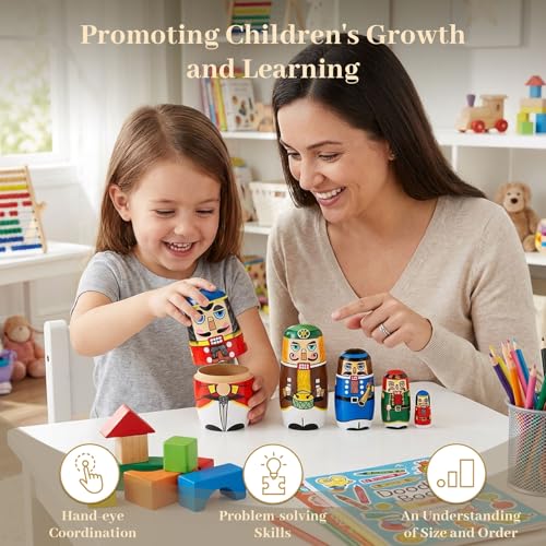 5 Pc Handmade Wooden Nesting Dolls H69769