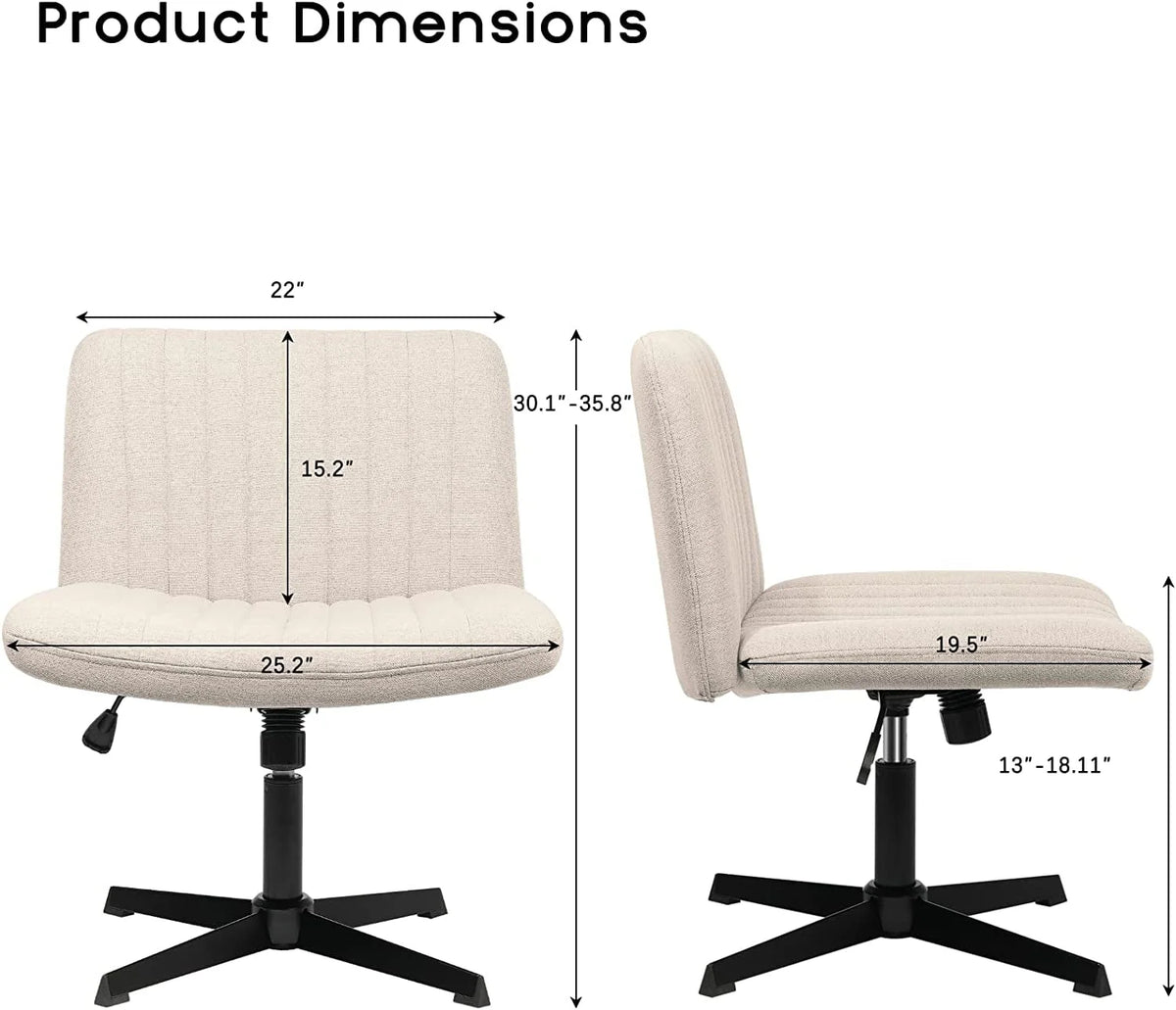 Armless Fabric Padded Swivel Office Chair Q520892
