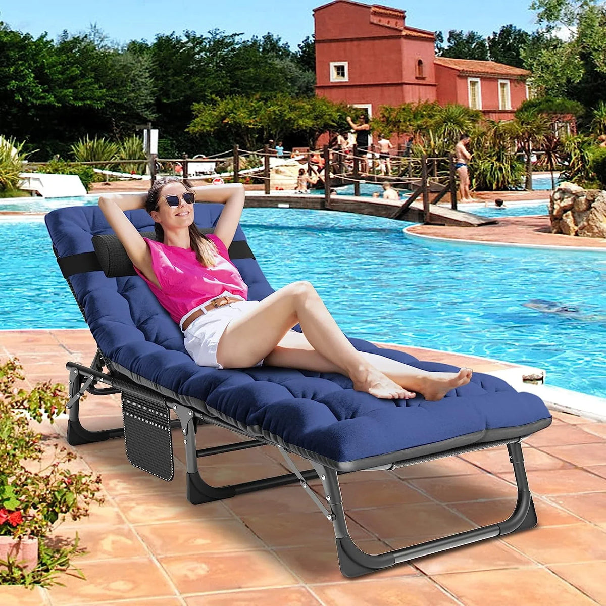 Folding Chaise Lounge Chair 5-Position Heavy Duty U9436