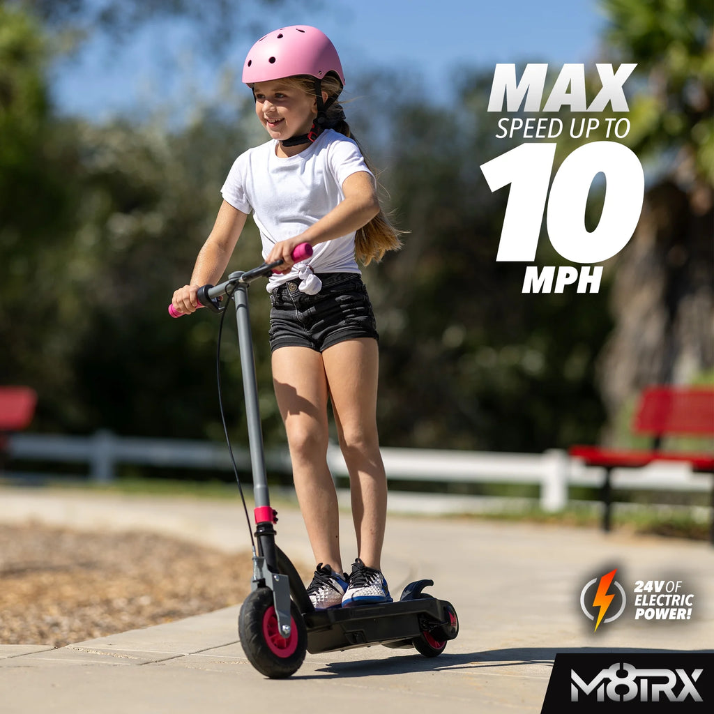 24 Volt Kids Electric Scooter, 8 Air Filled Tire, Pink G2625