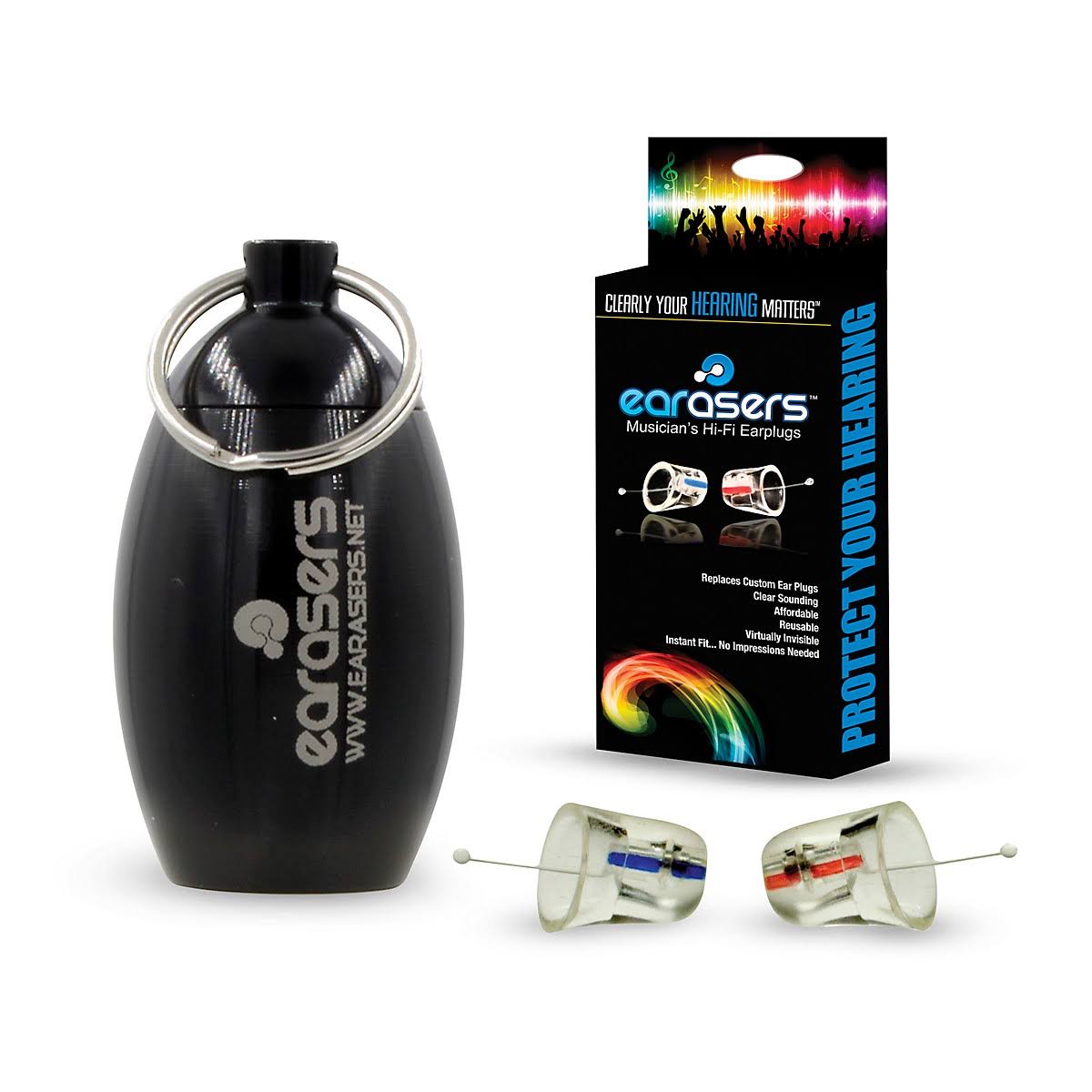 Medium Plugs and Carrying Case Bundle Black R177