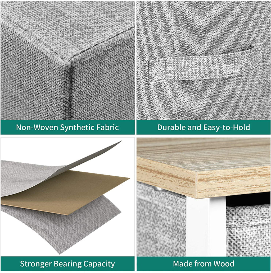 Light Grey 8 Drawer Fabric Dresser W38583