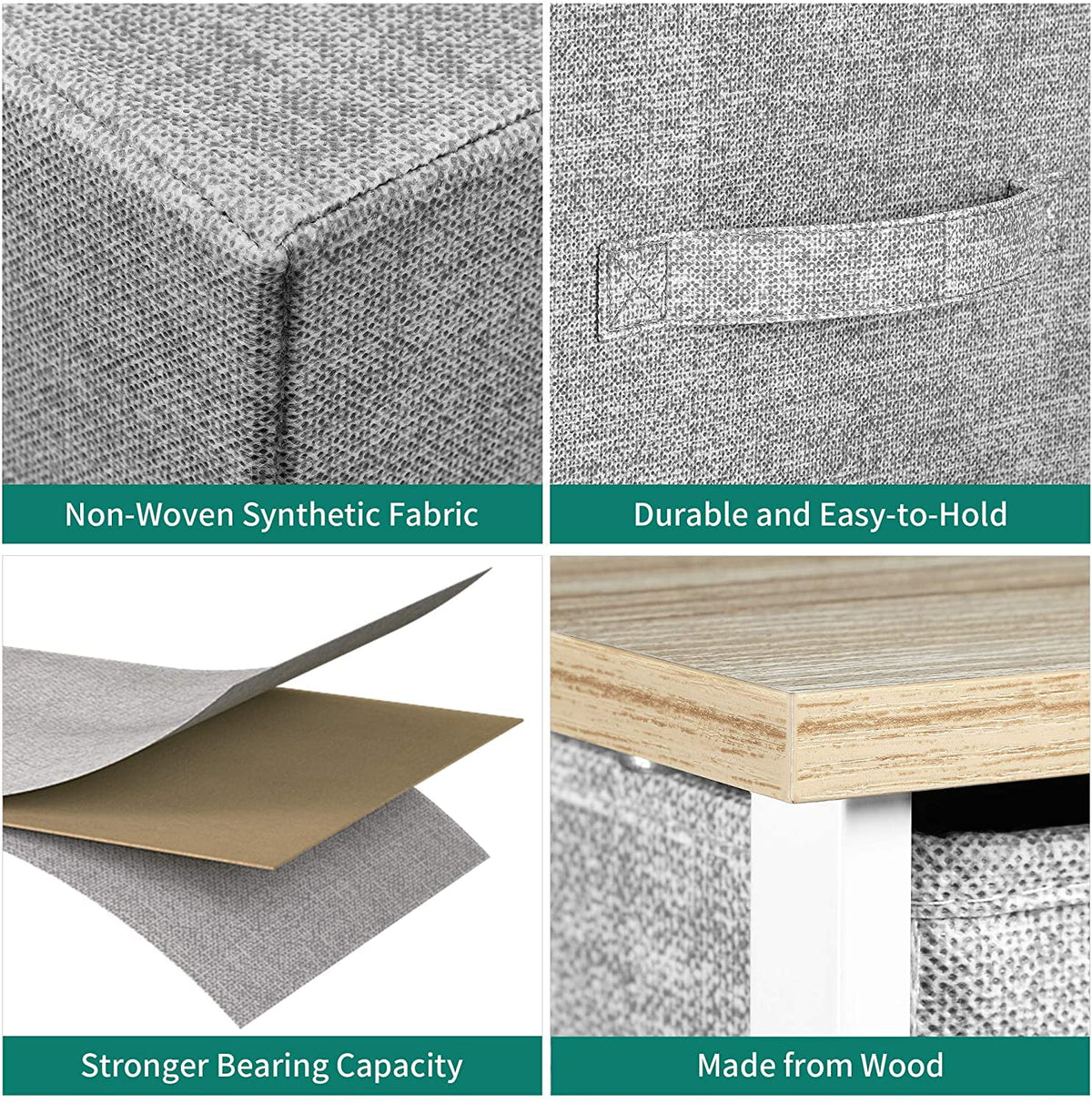 Light Grey 8 Drawer Fabric Dresser W38583