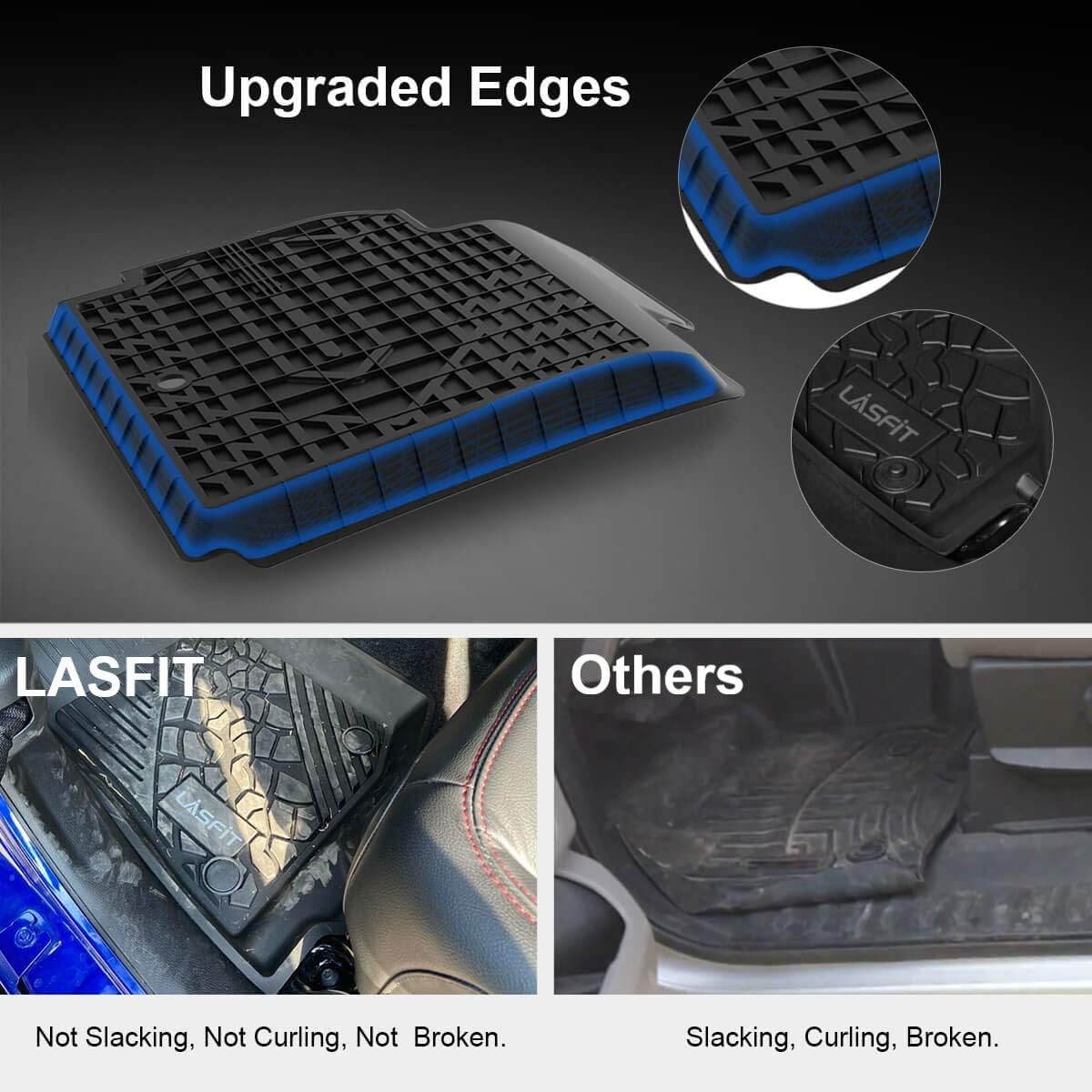 Black TPE Car Floor Liners Front & Rear Rows T255