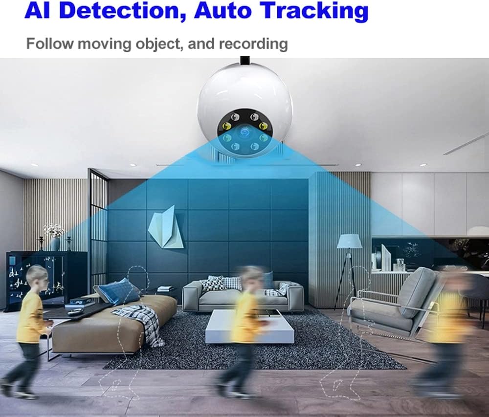 2MP 1080P Wireless PTZ Security Camera with E27 Bulb Connector D218