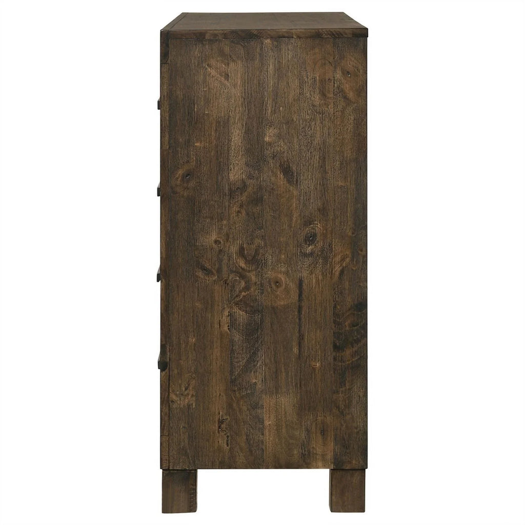 8 Drawer Farmhouse Wood Dresser Rustic Golden Brown V3543