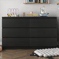 White Wood 6 Drawer Dresser K1741