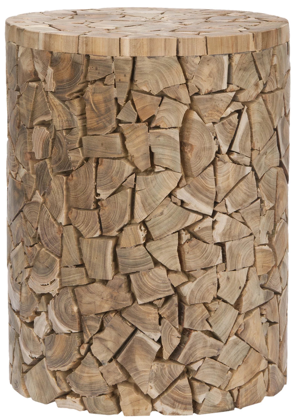 Teak Oak Round Stool/Table F5477