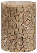 Teak Oak Round Stool/Table F5477