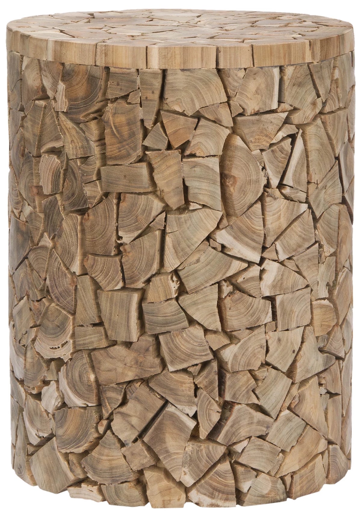 Teak Oak Round Stool/Table F5477