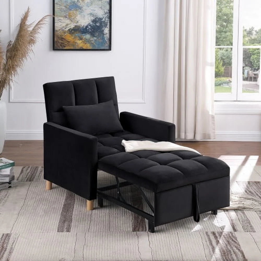 Convertible Sleeper Sofa Chair Bed Velvet V98609