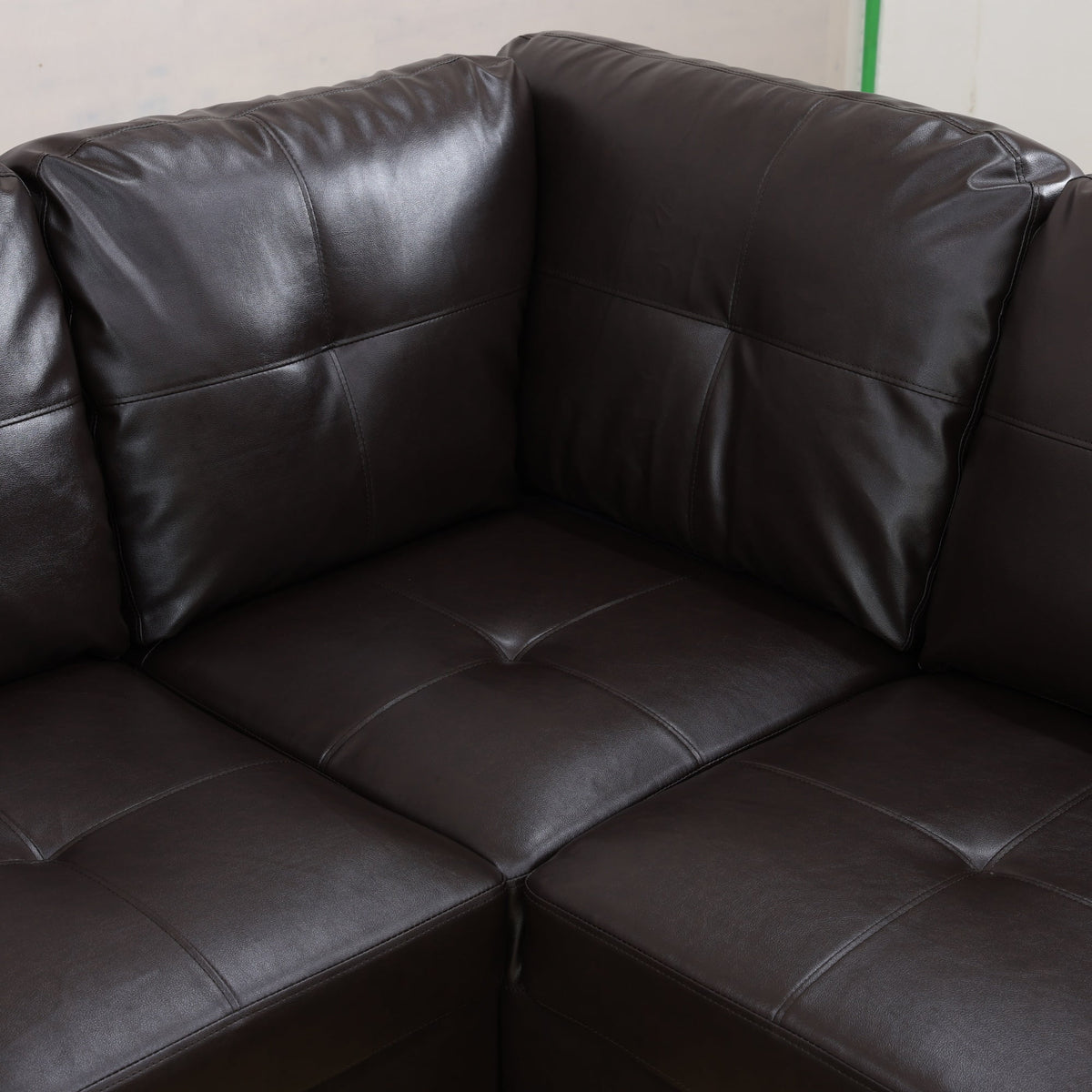 Black L Shaped Convertible Sectional Sofa D8649