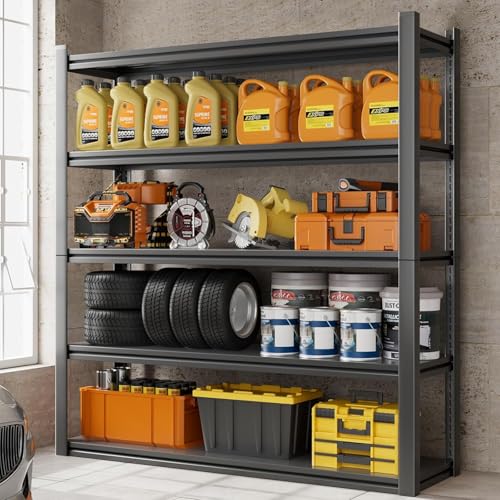 72" H 5 Tier Metal Shelving 2000LBS Black G305