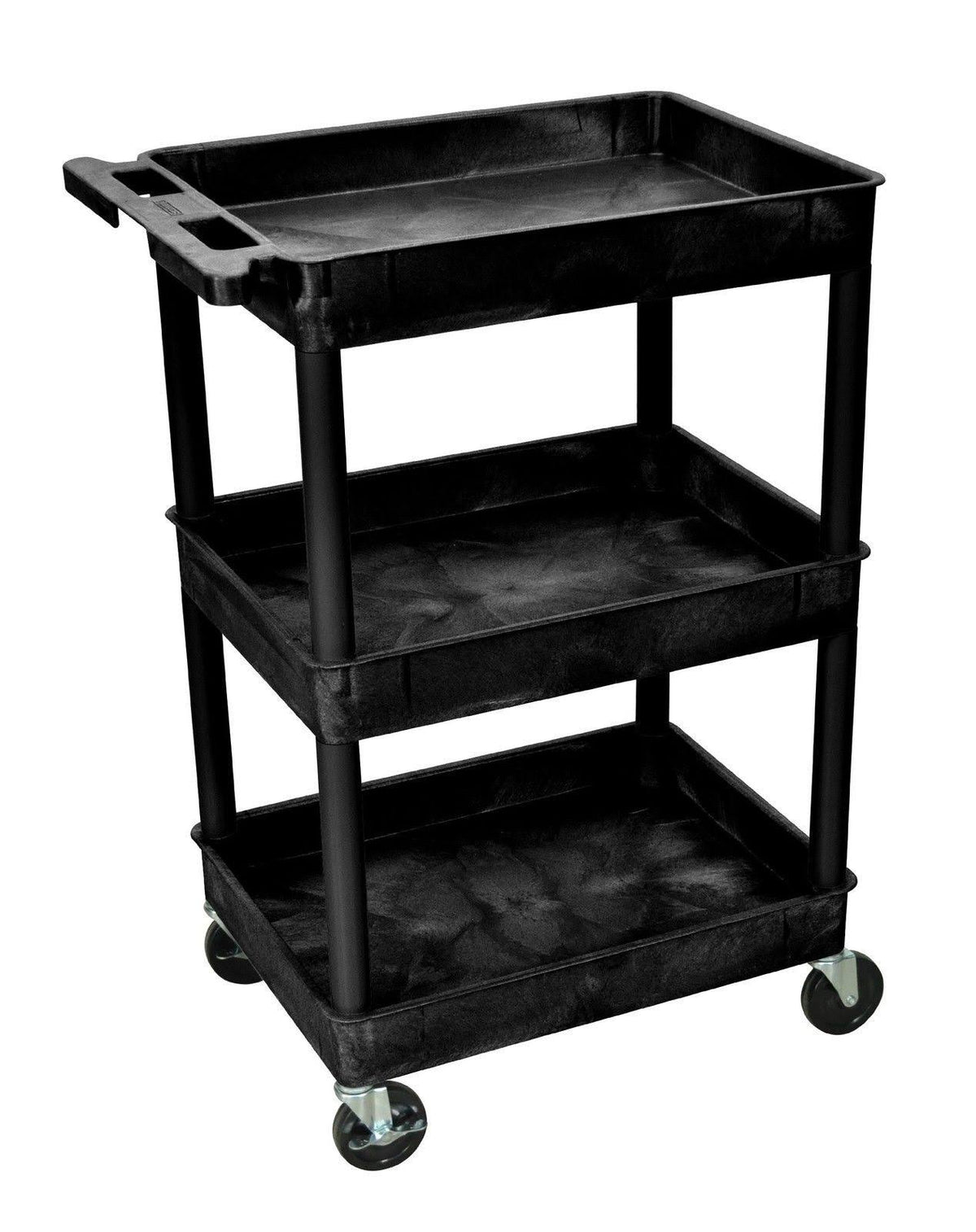 Black 3 Shelf Heavy Duty Tub Cart J19479