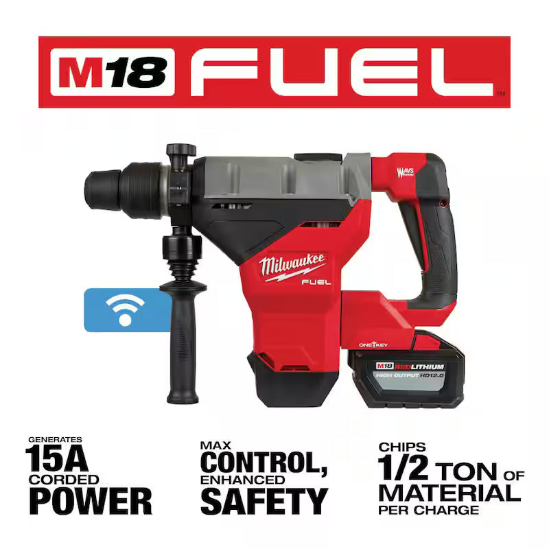 18-Volt Lithium-Ion Brushless Cordless SDS-MAX Rotary Hammer Kit with Three 12.0 Ah Batteries P317