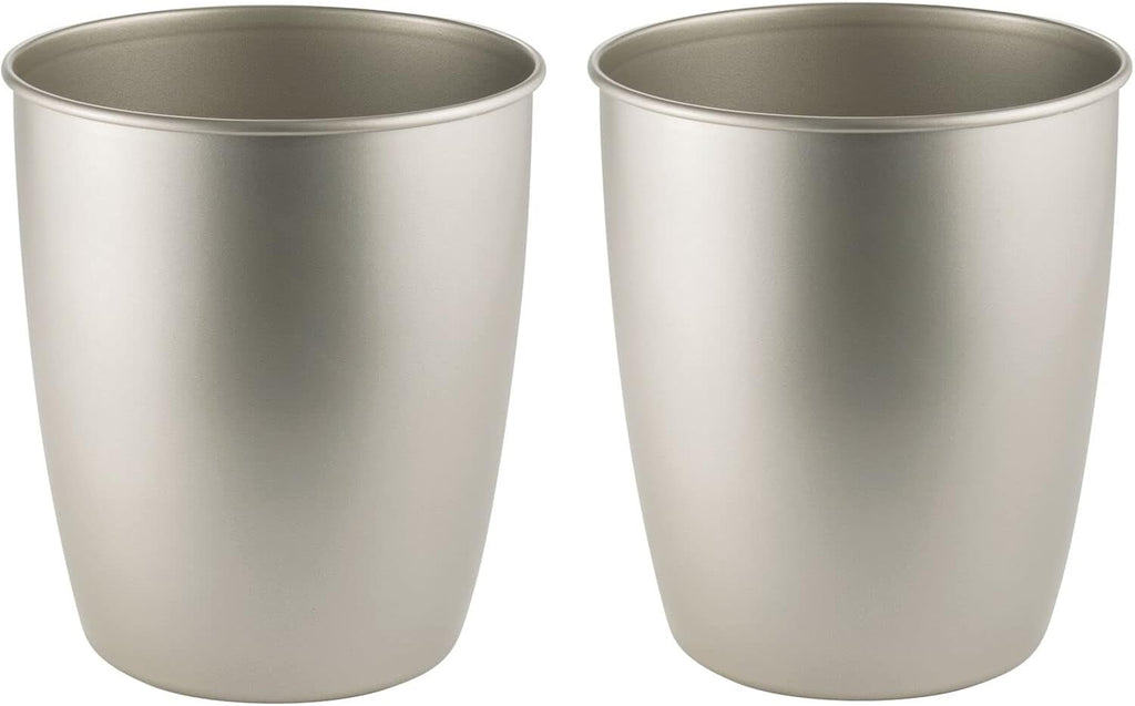 Round Metal Small Trash Can 2 Pack Bronze I335259