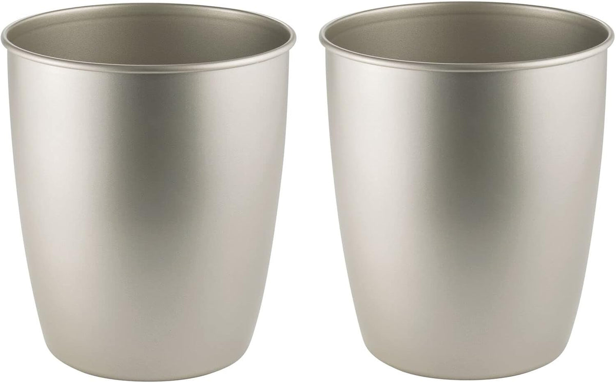 Round Metal Small Trash Can 2 Pack Bronze I335259
