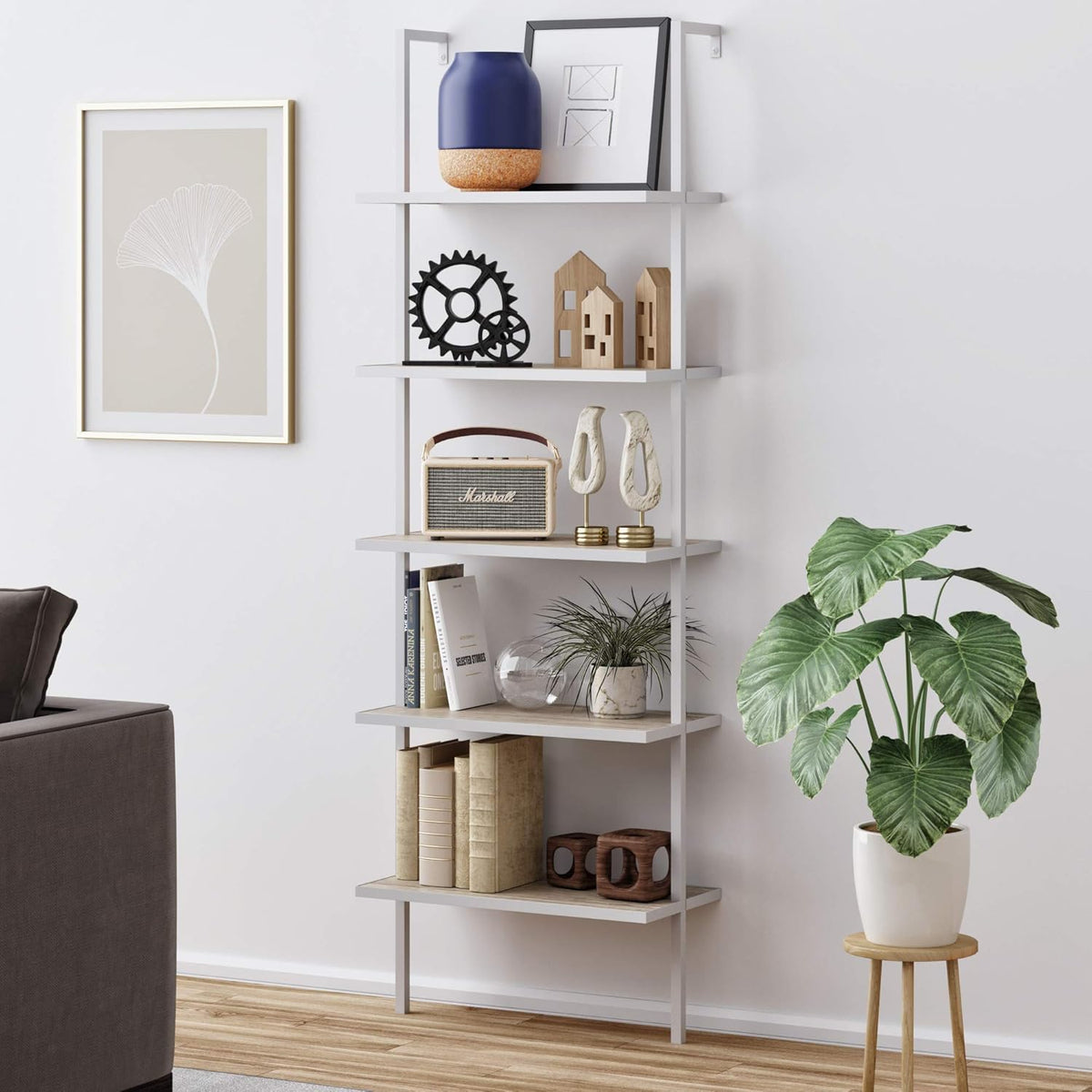 5-Shelf Oak Wood Modern Bookcase G258264