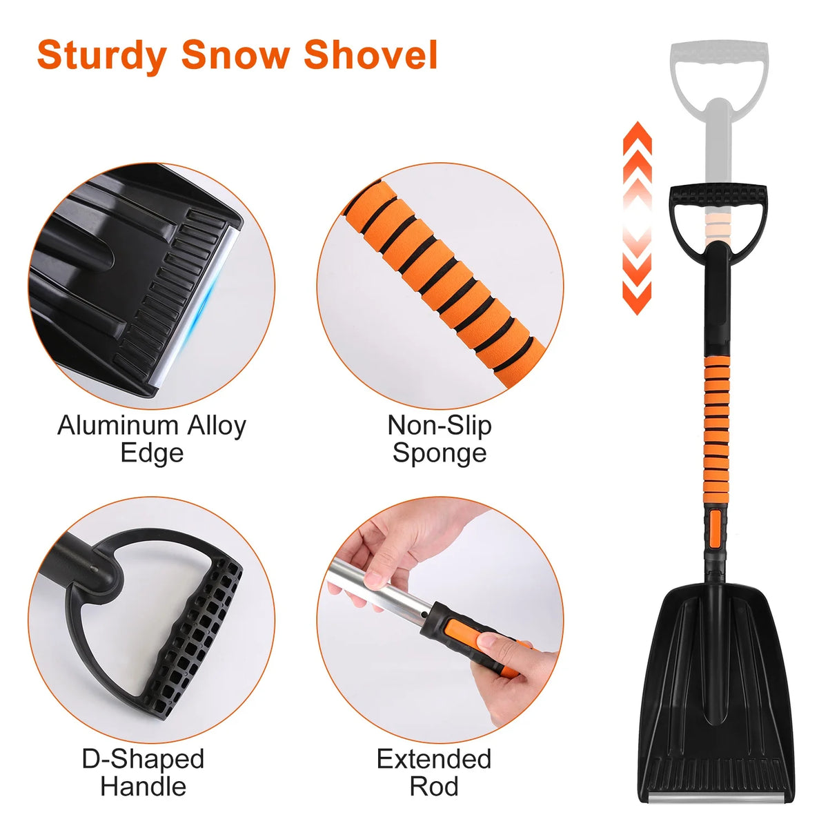 Telescopic Ice Scraper Snow Brush Shovel Kit I223