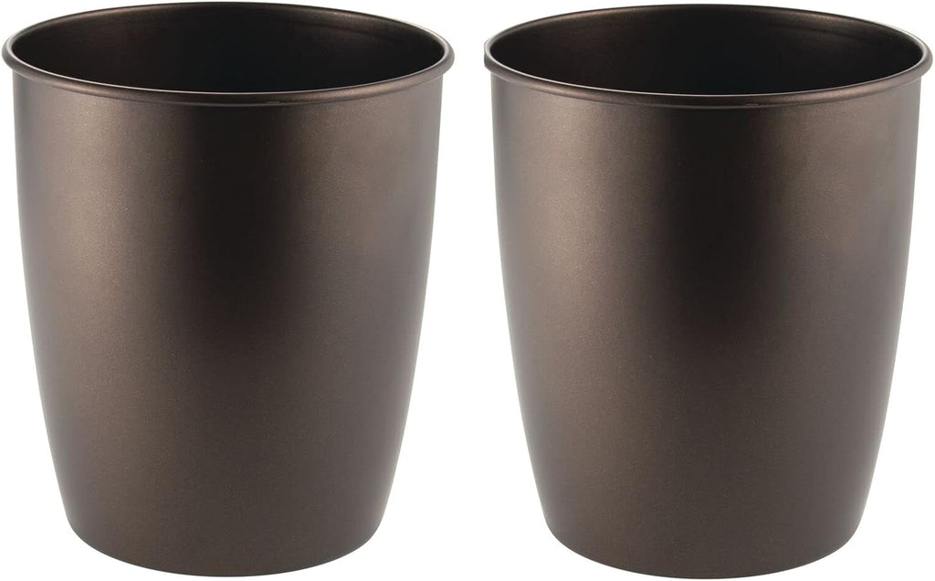 Round Metal Small Trash Can 2 Pack Bronze I335259