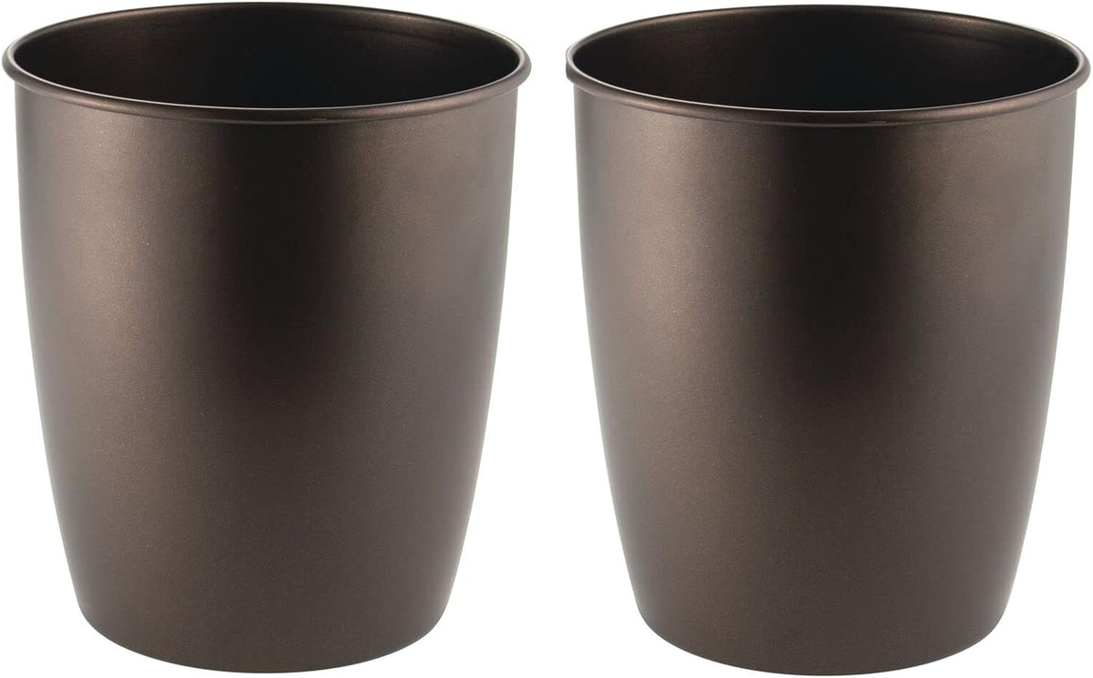 Round Metal Small Trash Can 2 Pack Bronze I335259