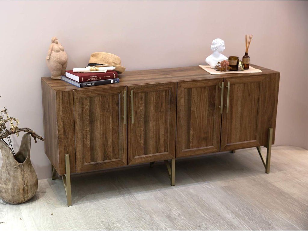 Walnut Mid Century TV Stand Media Console F410824