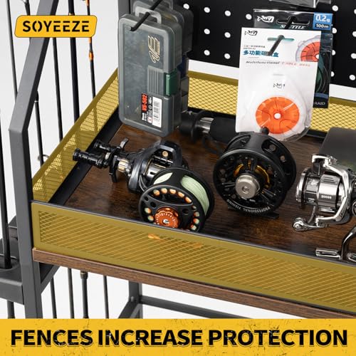 Fishing Rod Holders with Pegboard and Wheels M8050