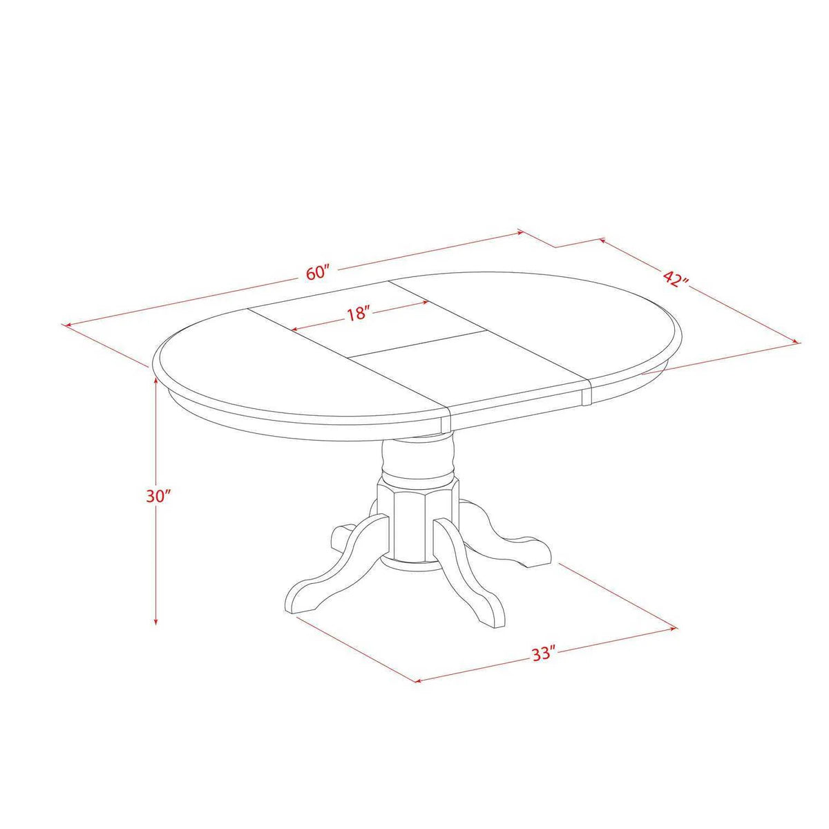 5 Piece Oval Dining Table and 4 Upholstered Chairs Y1346