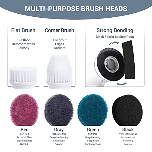 Cordless Electric Spin Scrubber with 6 Brush Heads M439961