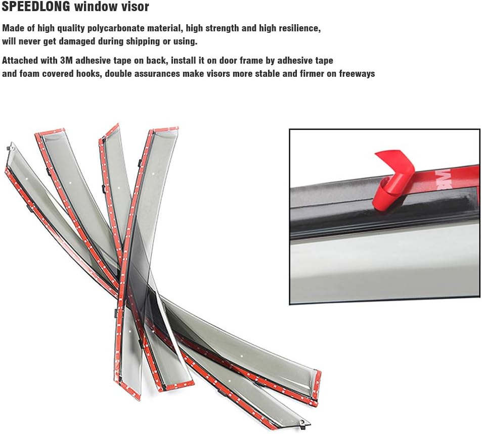 Car Window Visor Vent Shade Deflector Sun Rain Guards Y197