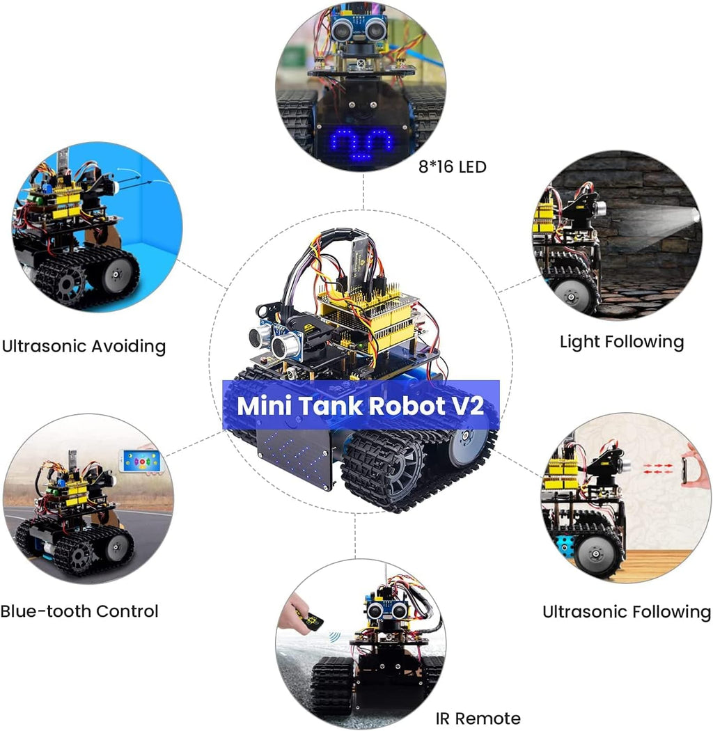 Mini Tank Robot Smart Car Kit with IR and App Control C456