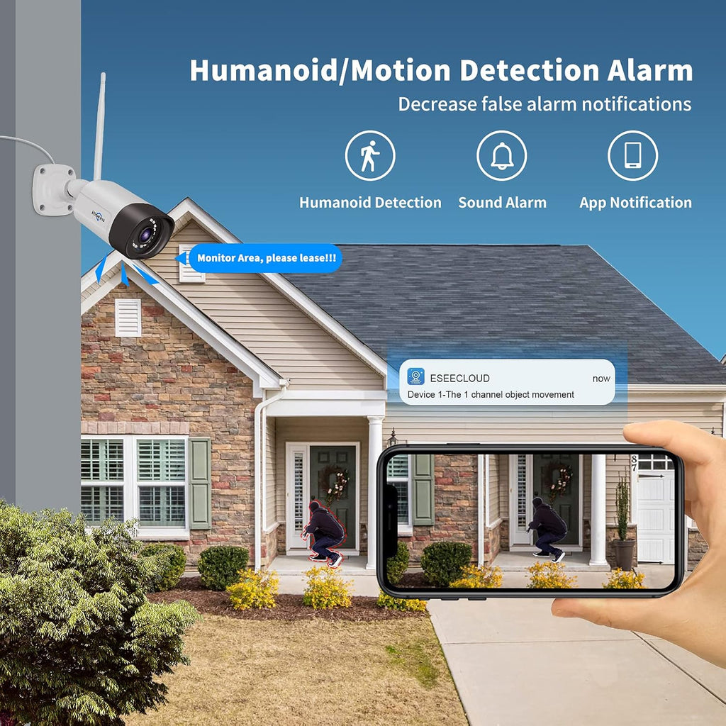 2K Outdoor Security Camera Bullet, 3MP IP66 Waterproof J5485