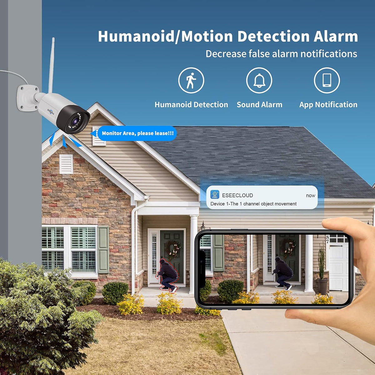 2K Outdoor Security Camera Bullet, 3MP IP66 Waterproof J5485