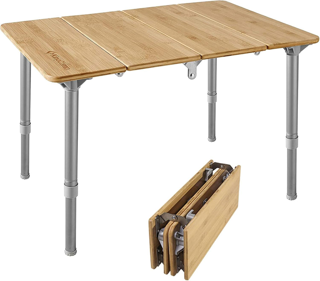 Folding Camping Table with Adjustable Height Aluminum Legs B692175