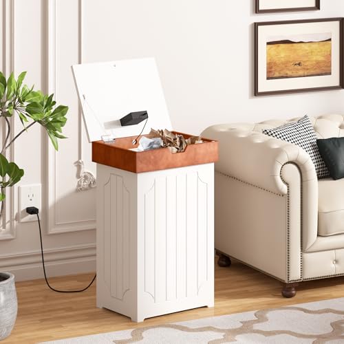 Black 13 Gallon Wooden Trash Can Cabinet R11359