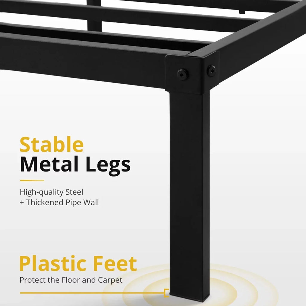 14 Inch Black Metal Twin Bed Frame Z737907