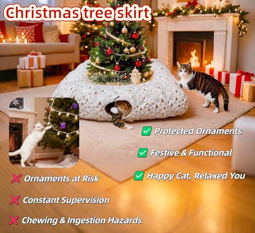 Christmas Cat Tunnel Bed with Warm Mat G19438