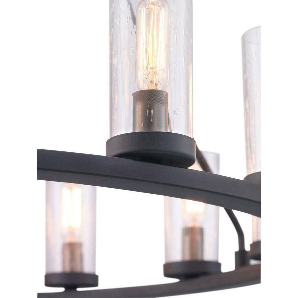 15-Light Graphite Chandelier with Clear Seeded Glass J55505