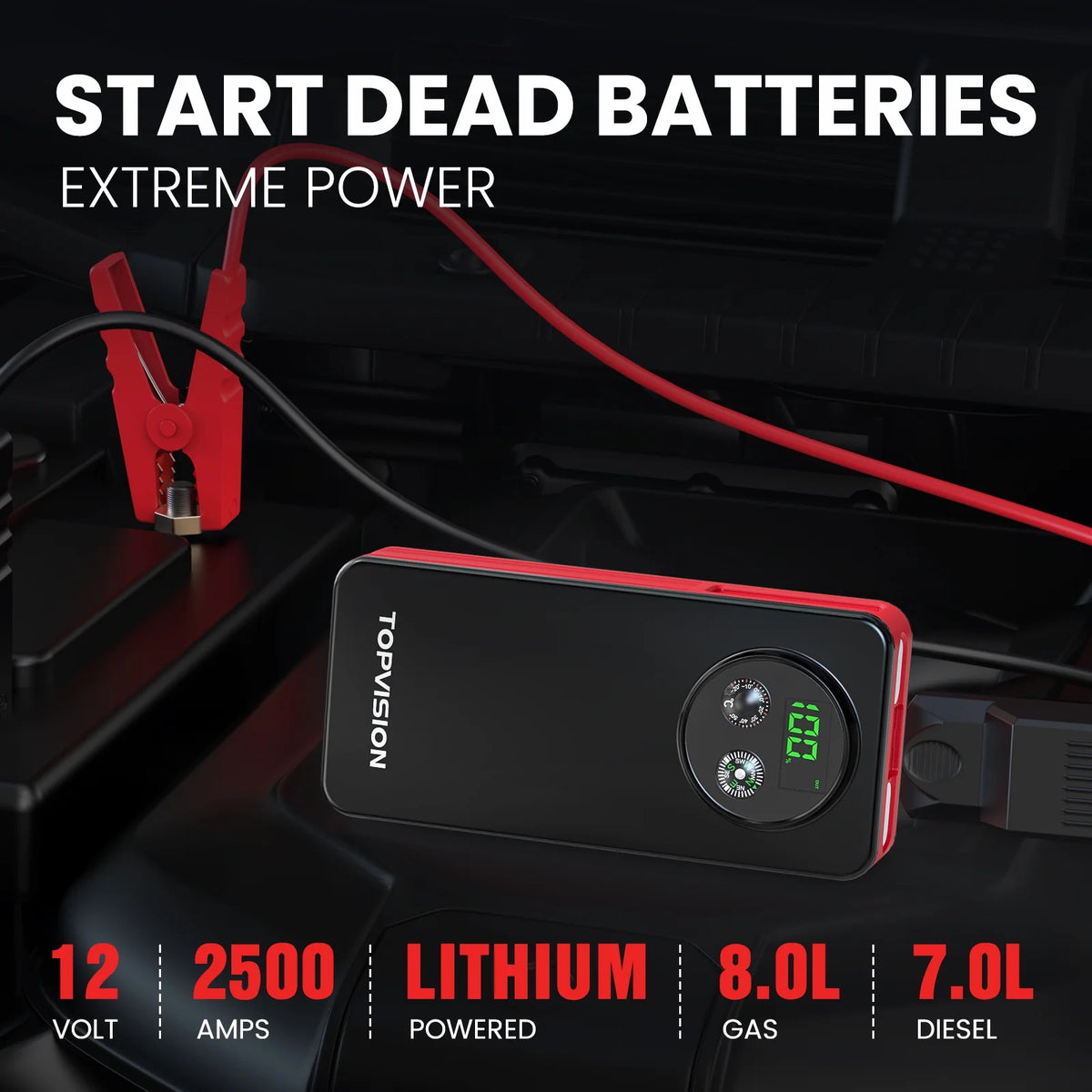 12V Car Jump Starter with Dual USB Quick Charge and DC Output Y912