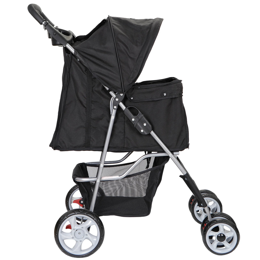 4 Wheel Foldable Pet Stroller with Storage Basket & Cup Holder M615072
